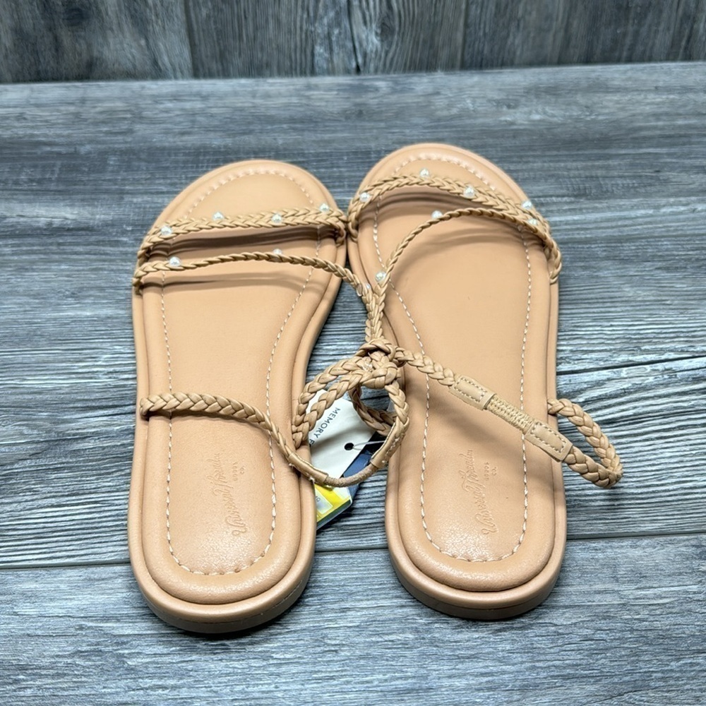 Women's Uri Sandals pearl straps - Universal Thread Tan - Picture 7 of 8